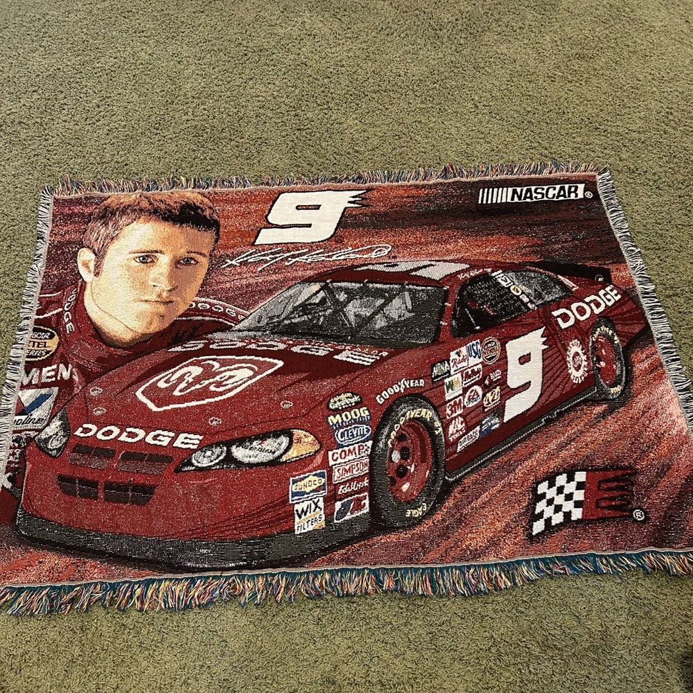 Nascar Red and Black Racing Throw Blanket